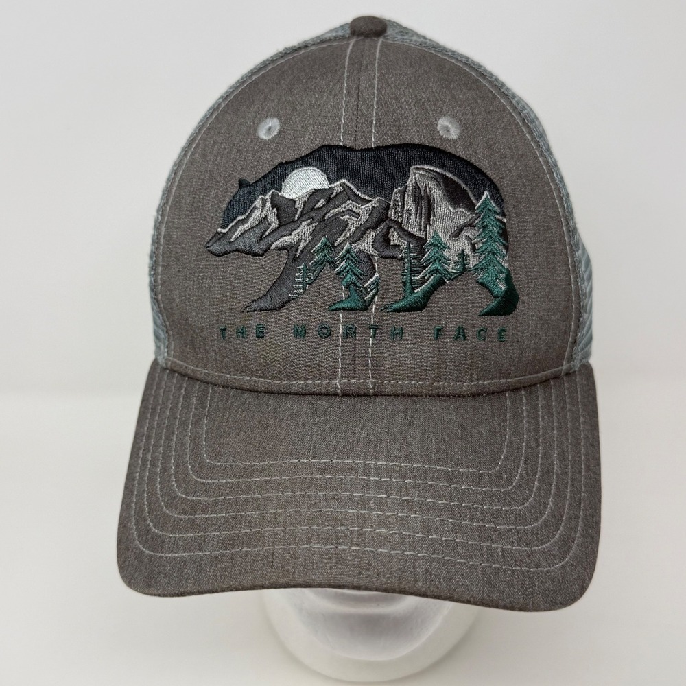 The North Face Mudder Trucker Hat Mountain Bear Graphic Mesh Cap OSFM
